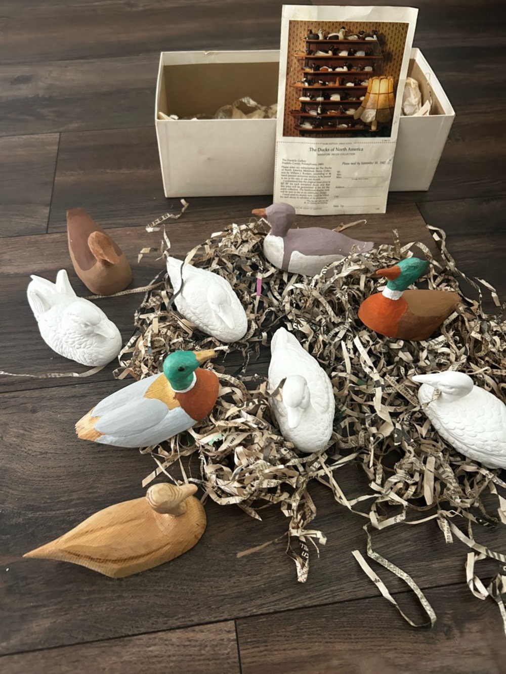 Hand-Painted Decorative Duck Figurines - Assorted Brown, White, Green